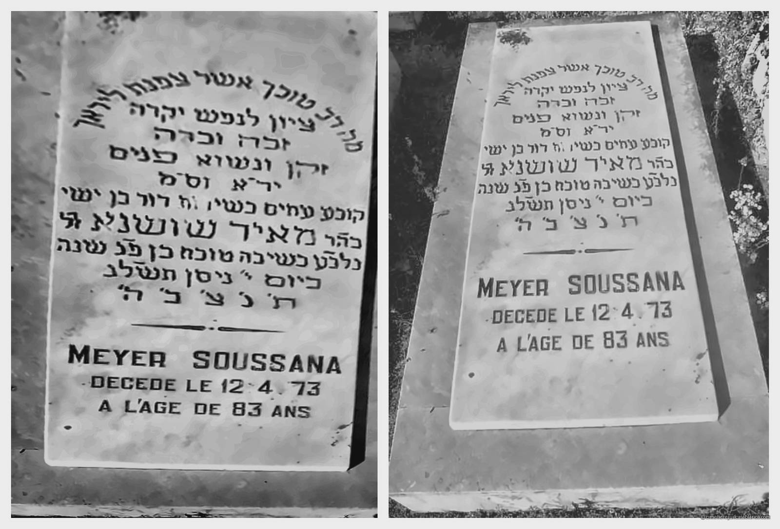 Pierre tombale de meyer soussana