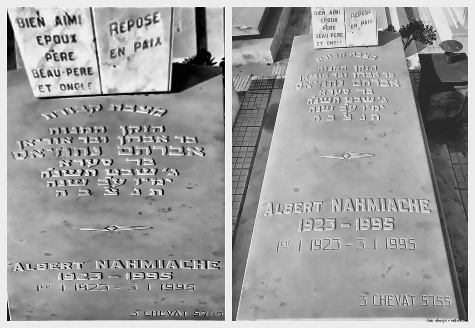 Pierre tombale de albert abraham nahmiache