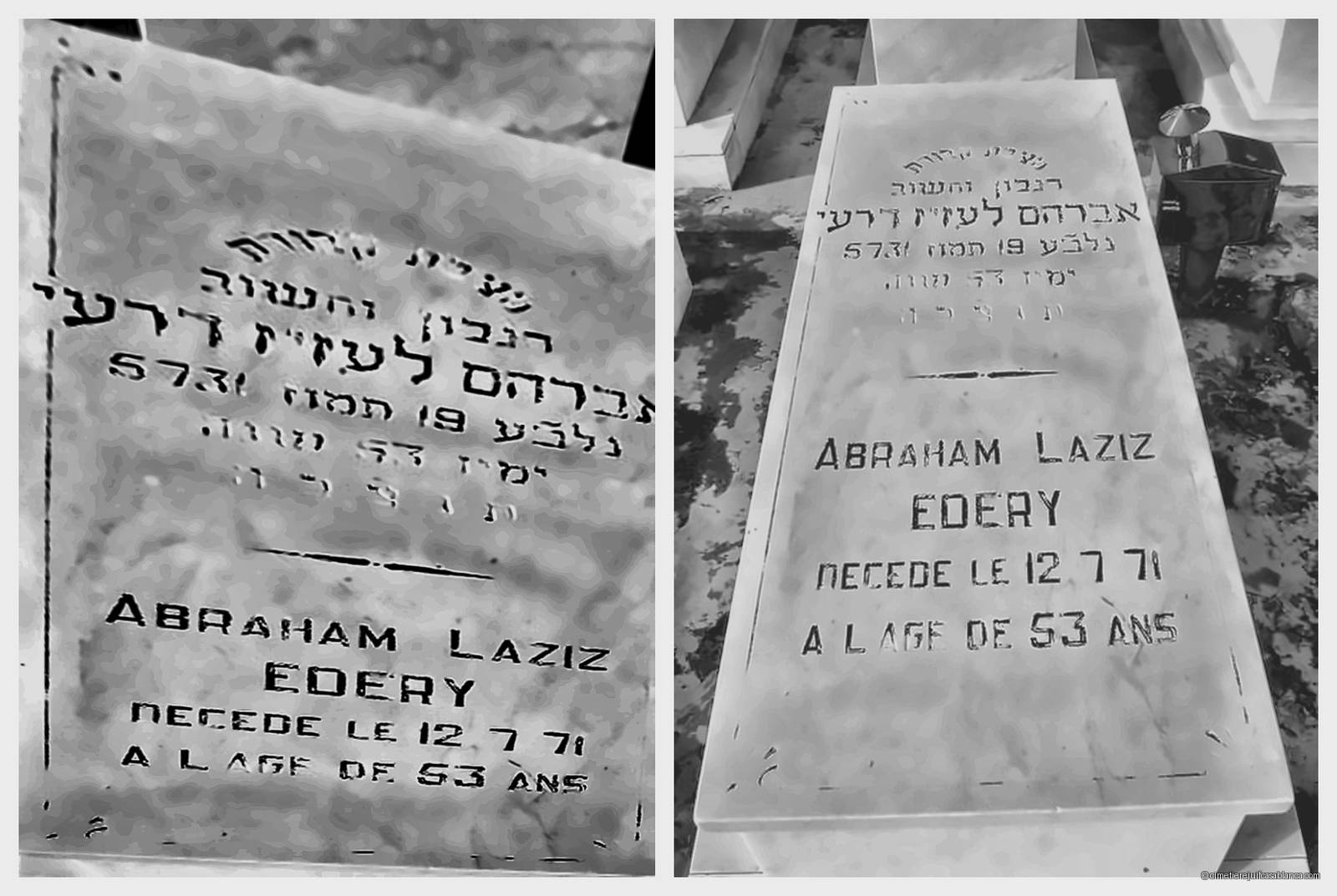Pierre tombale de abraham laziz edery