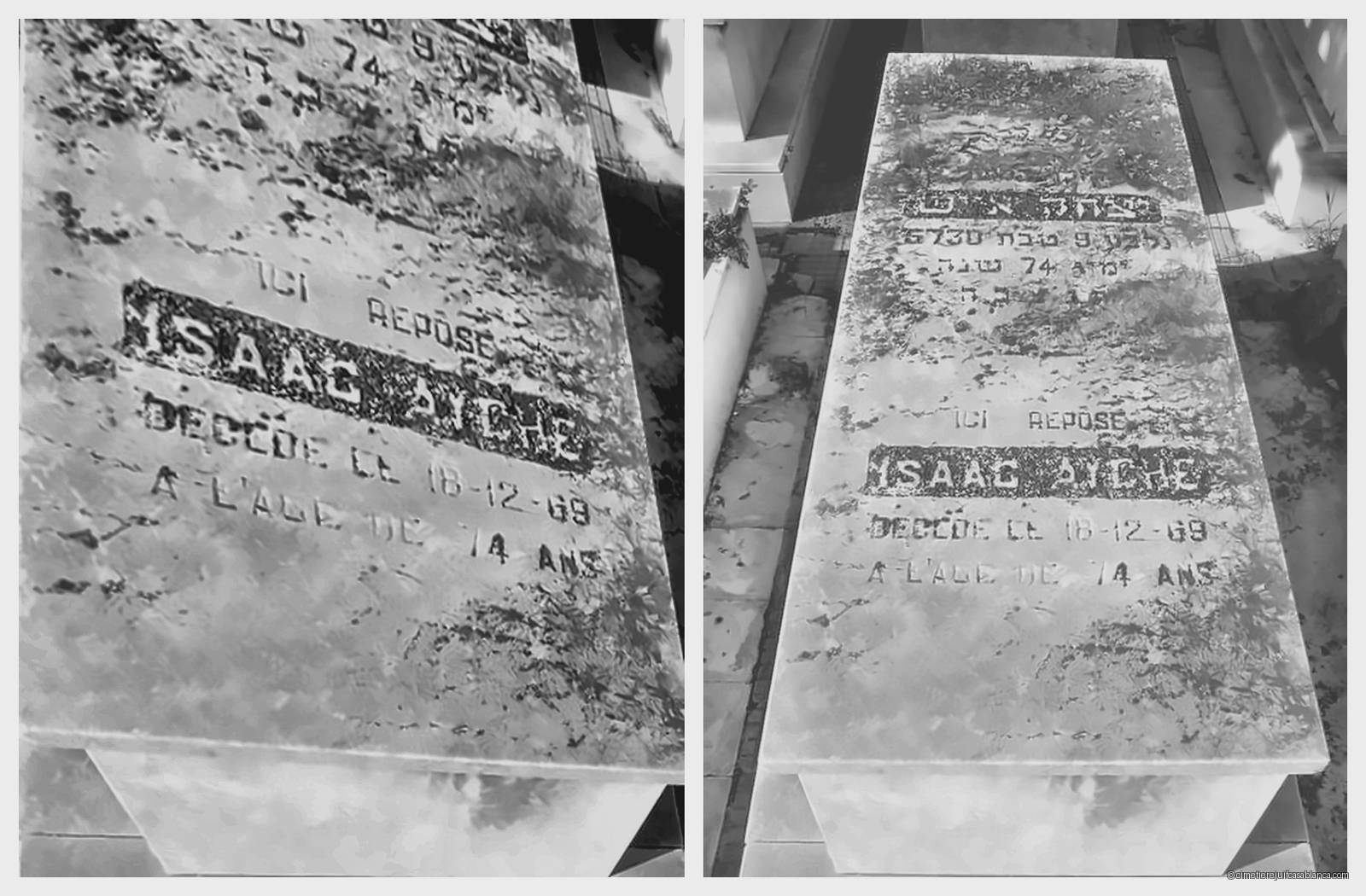 Pierre tombale de isaac aych