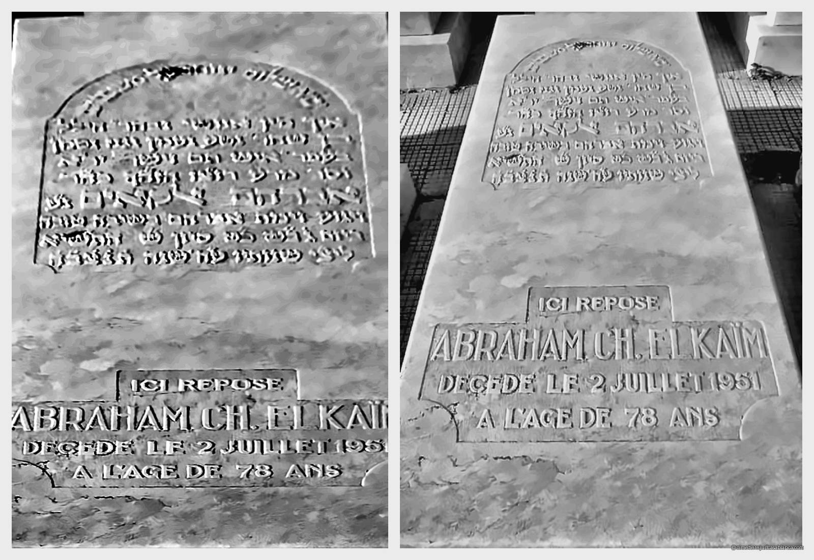 Pierre tombale de abraham ch. elkaim