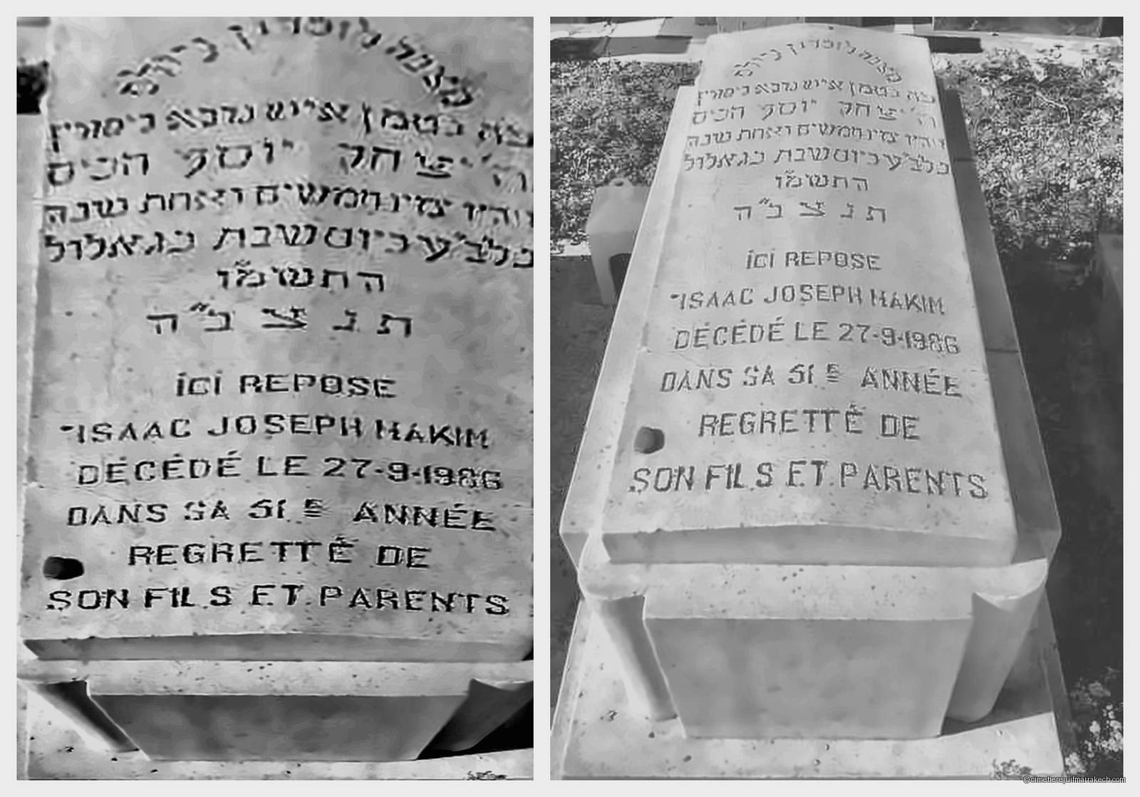 Pierre tombale de isaac joseph hakim