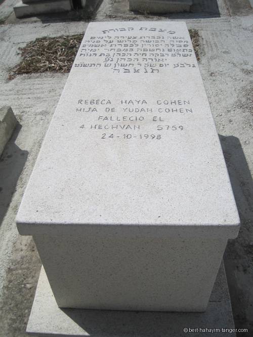 Pierre tombale de rebecca haya cohen