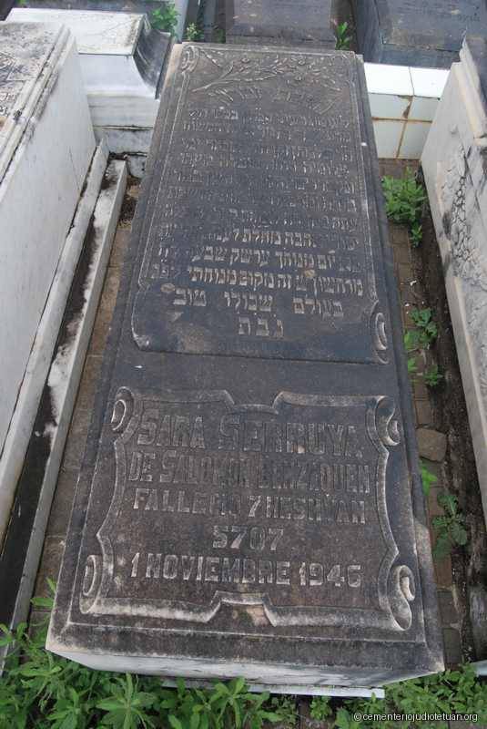 Pierre tombale de sara benzaquen