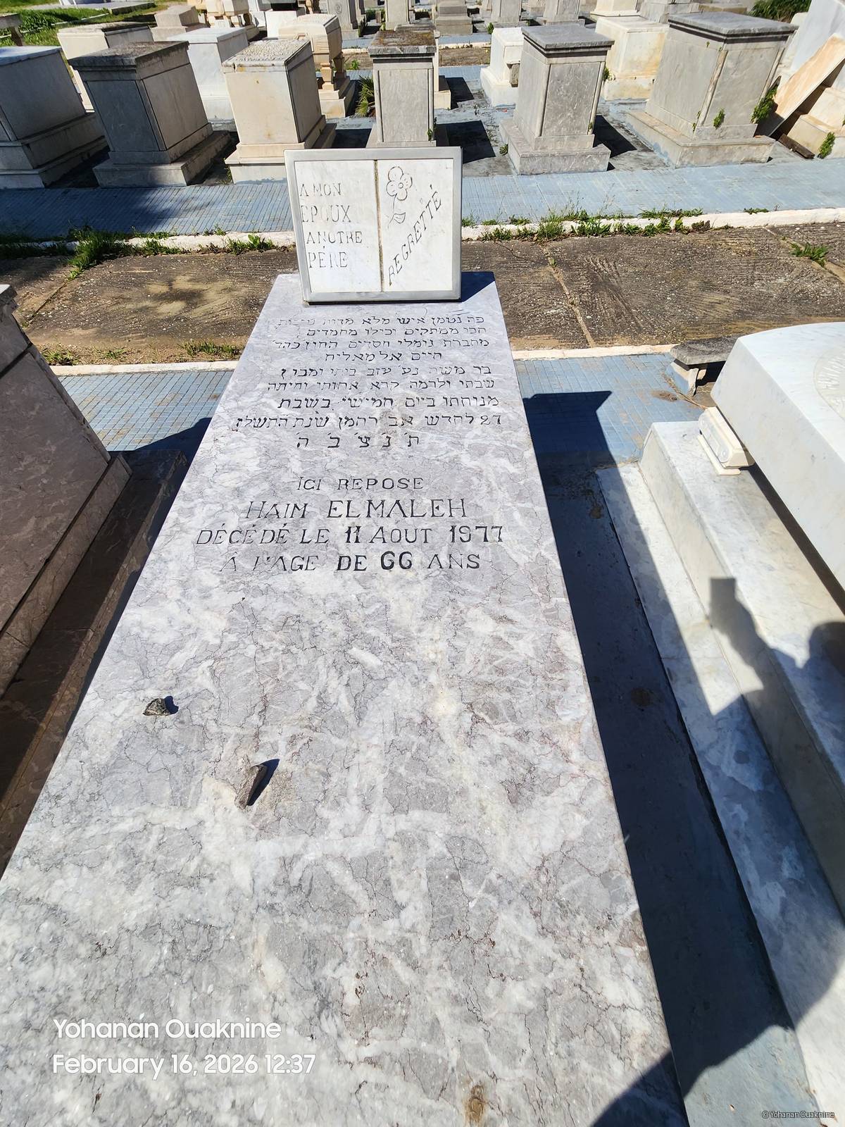 Pierre tombale de HAIM ELMALEH
