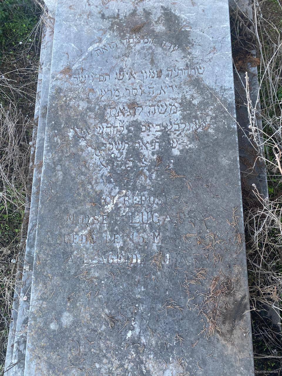 Pierre tombale de Moise Lugassy