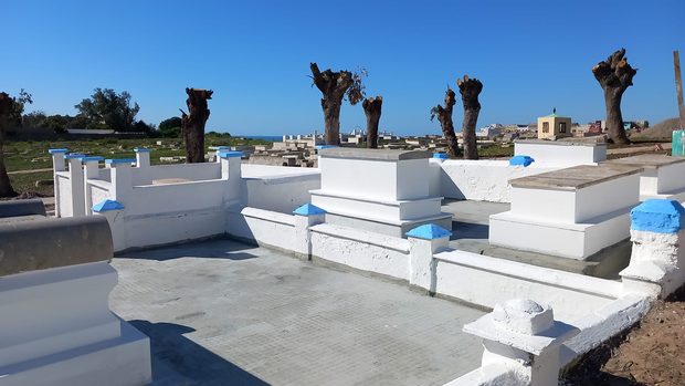 Zone A après peinture et beton dans la tombe de Murciano